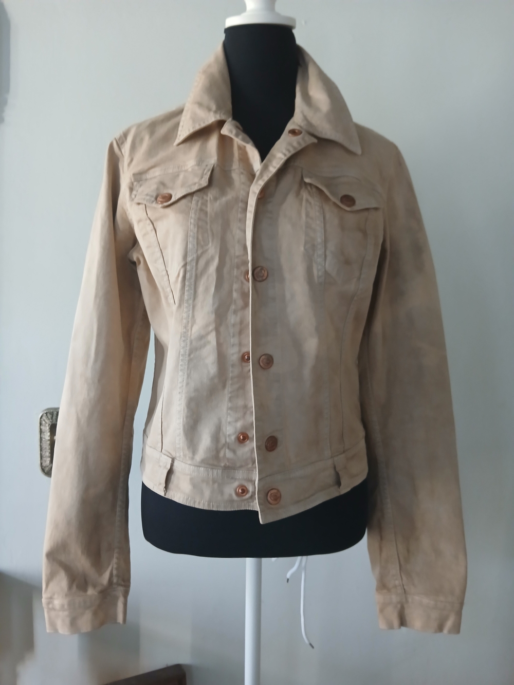 Just Cavalli By Roberto Cavalli Made In Italy Golden Tan Denim Jacket